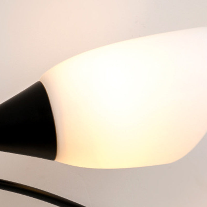 Scandinavian glass iron round semi-flush ceiling lamp