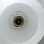 Scandinavian glass iron round semi-flush ceiling lamp
