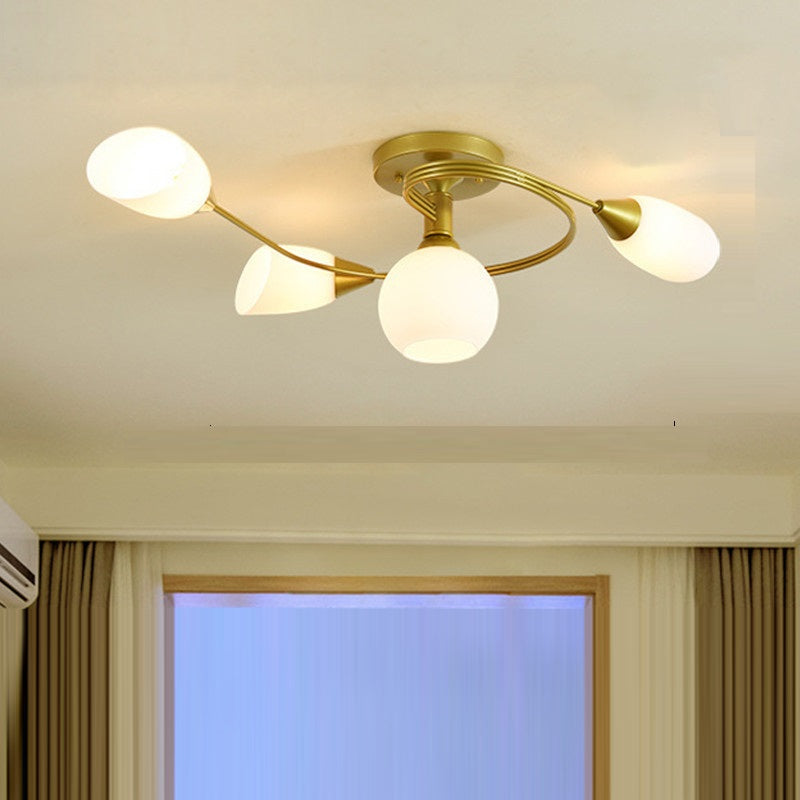 Lampada da soffitto rotonda in vetro e ferro scandinava - Illuminazione semi-incassata