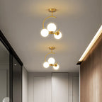 Lampada da soffitto accogliente scandinava in vetro a globo curvo