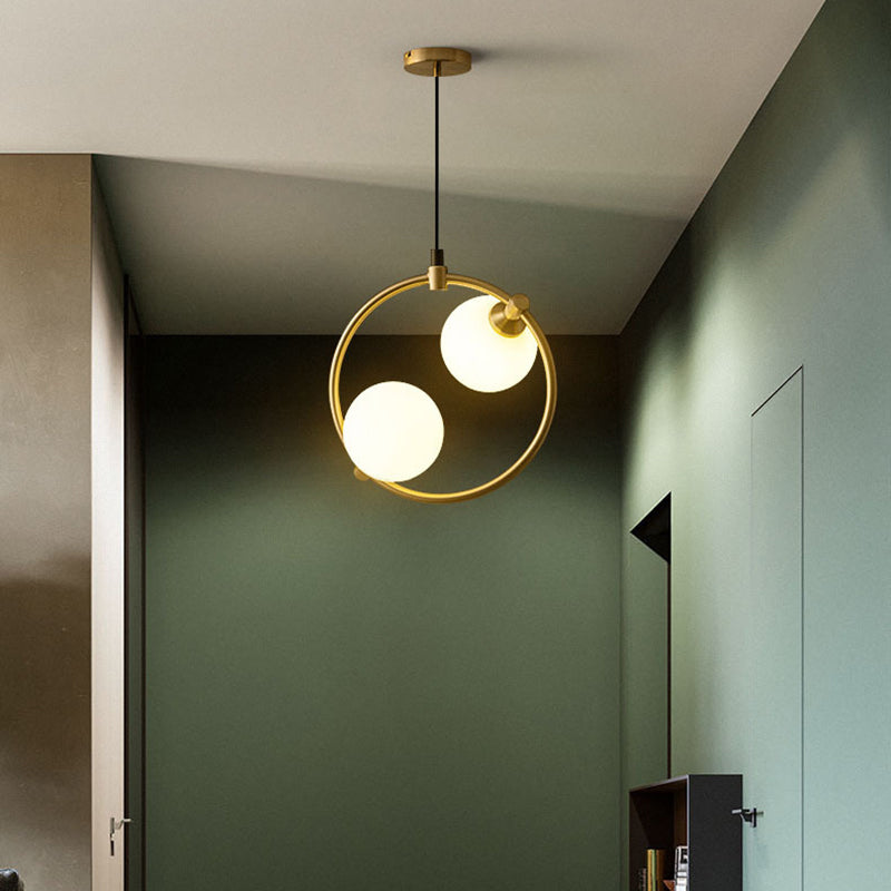 Cozy Scandinavian glass ceiling lamp in curved globe shape