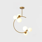 Cozy Scandinavian glass ceiling lamp in curved globe shape