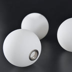 Cozy Scandinavian glass ceiling lamp in curved globe shape