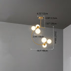 Cozy Scandinavian glass ceiling lamp in curved globe shape