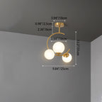 Cozy Scandinavian glass ceiling lamp in curved globe shape