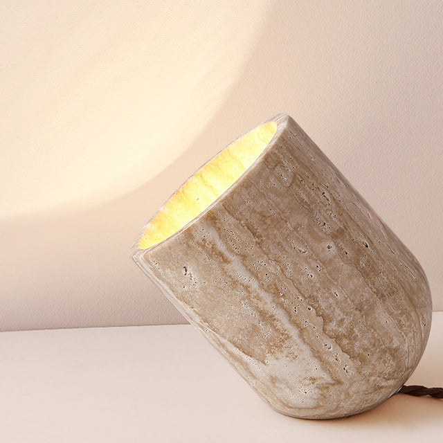 Japanisch inspirierte zylindrische Tischlampe mit Nachtlichtfunktion