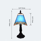 Nocna lampka w kolorze morskim z szklanym kloszem