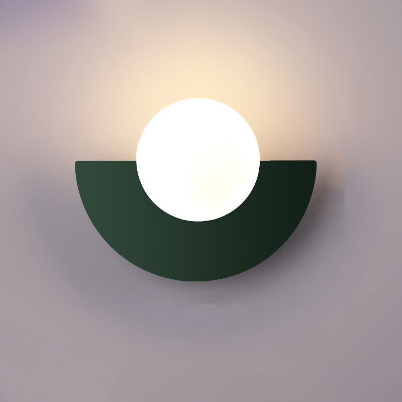 Modern Wall Sconce Colorful Spherical Semi-Circular Lamp