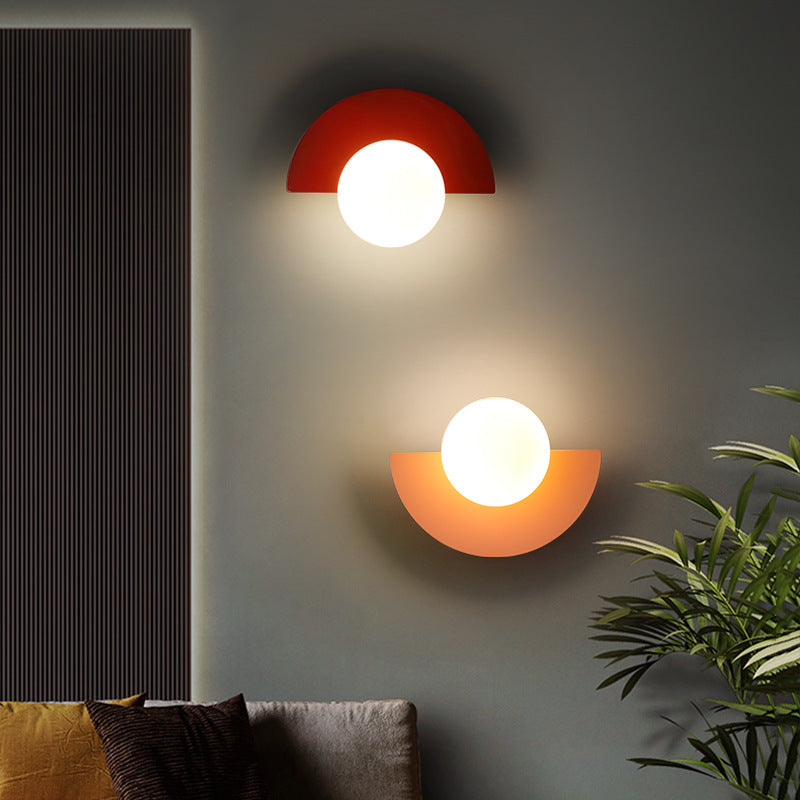 Modern Wall Sconce Colorful Spherical Semi-Circular Lamp