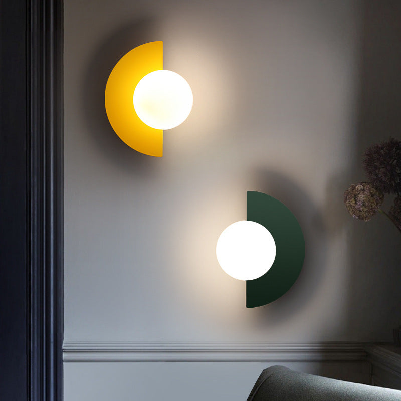 Modern Wall Sconce Colorful Spherical Semi-Circular Lamp