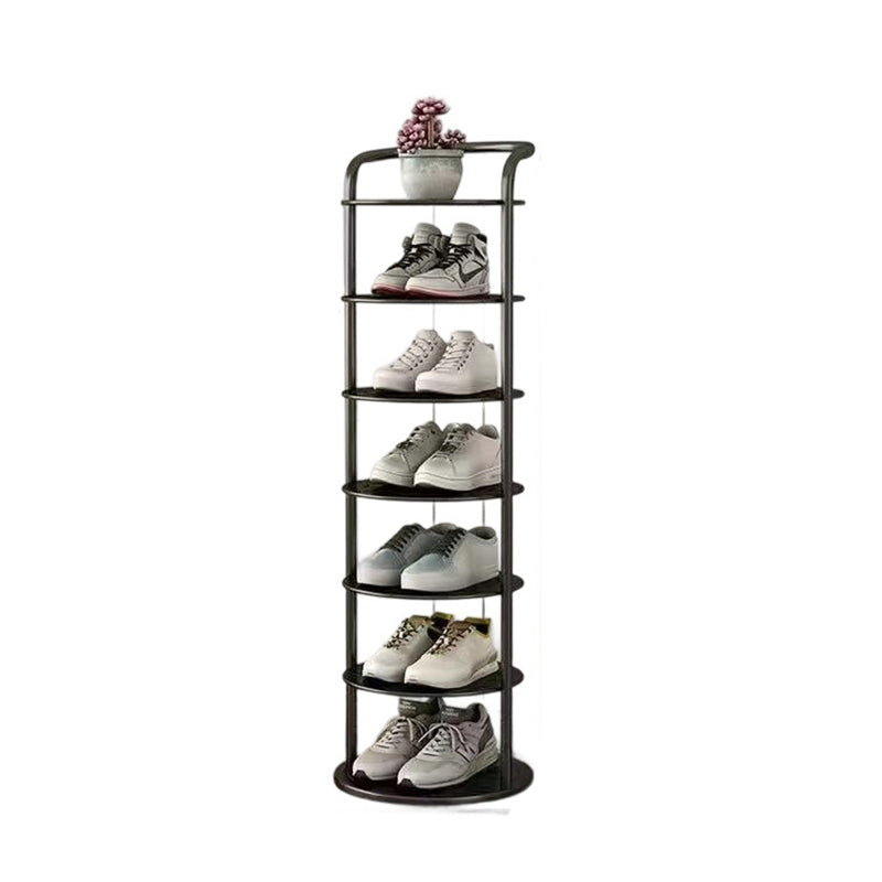 Torre porta scarpe a più livelli organizer compatto rotondo
