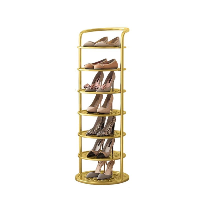 Torre porta scarpe a più livelli organizer compatto rotondo