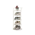 Torre porta scarpe a più livelli organizer compatto rotondo