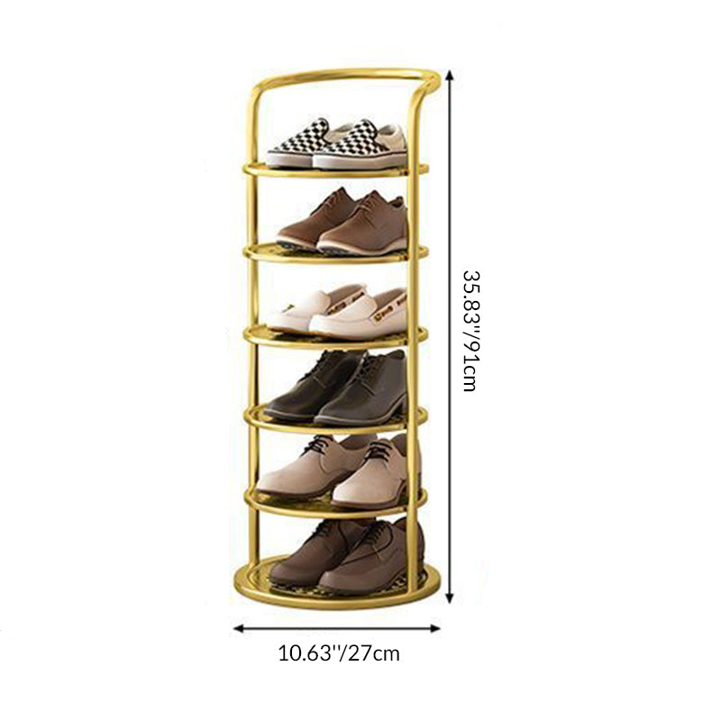 Torre porta scarpe a più livelli organizer compatto rotondo