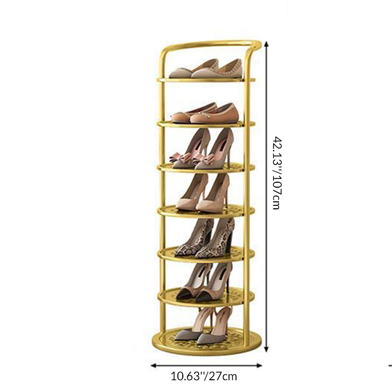 Torre porta scarpe a più livelli organizer compatto rotondo