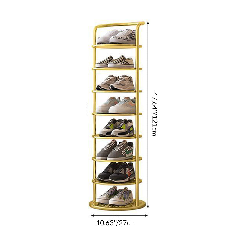 Torre porta scarpe a più livelli organizer compatto rotondo