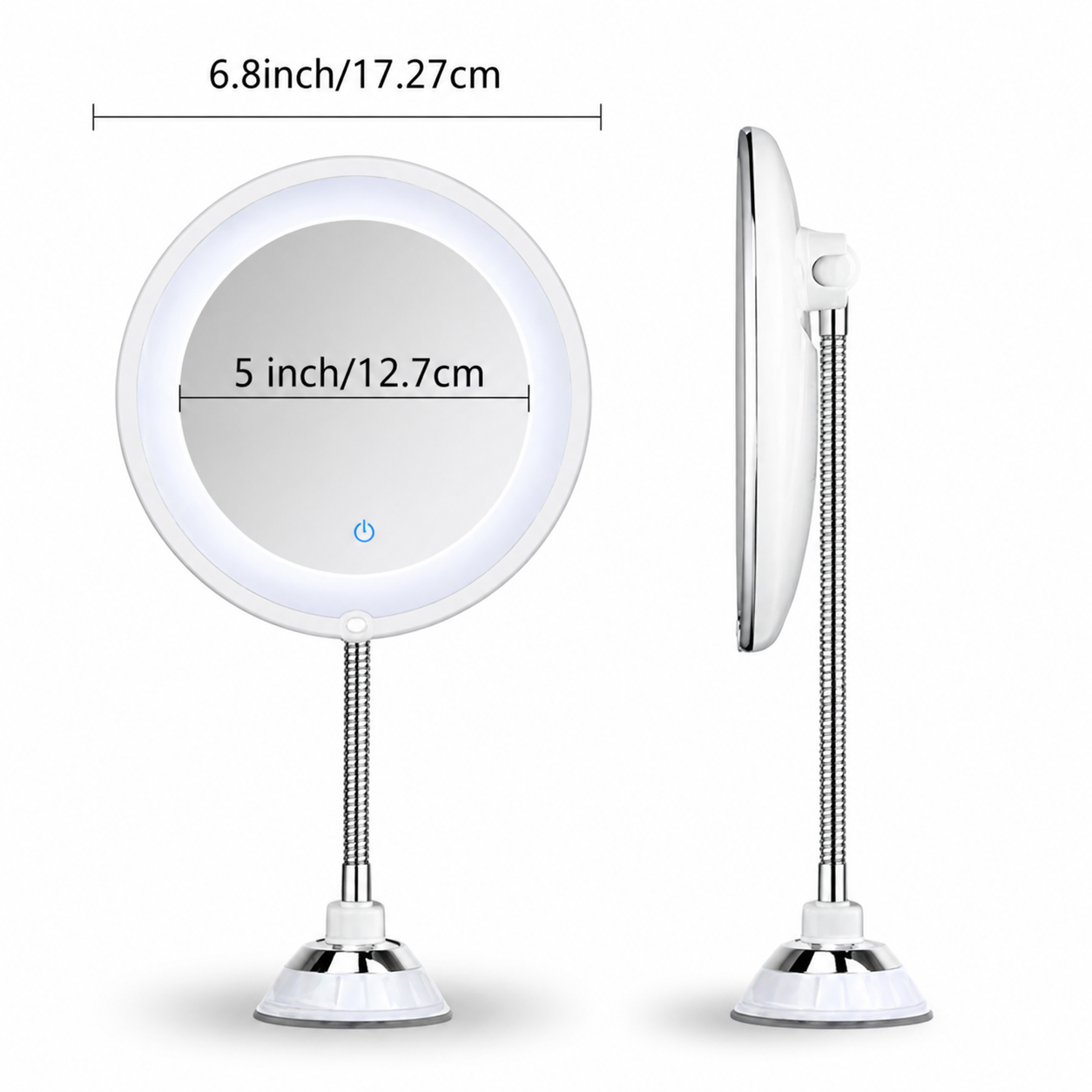 Miroir Grossissant LED avec Bras Pivotant pour Soin