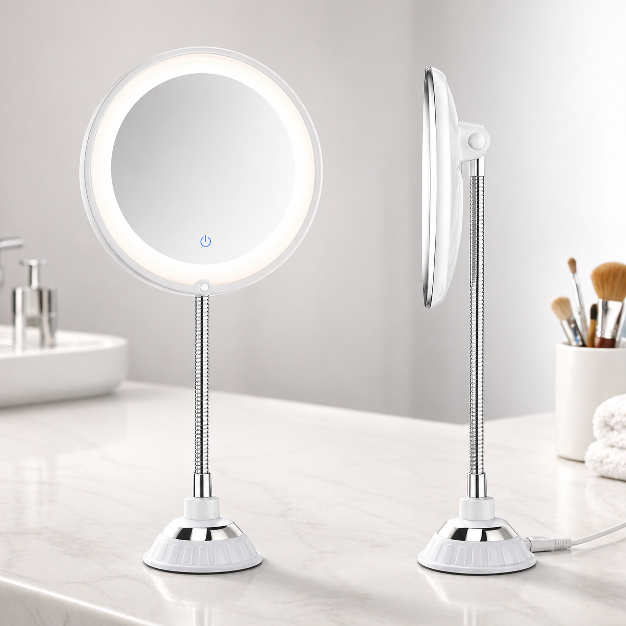 Miroir Grossissant LED avec Bras Pivotant pour Soin