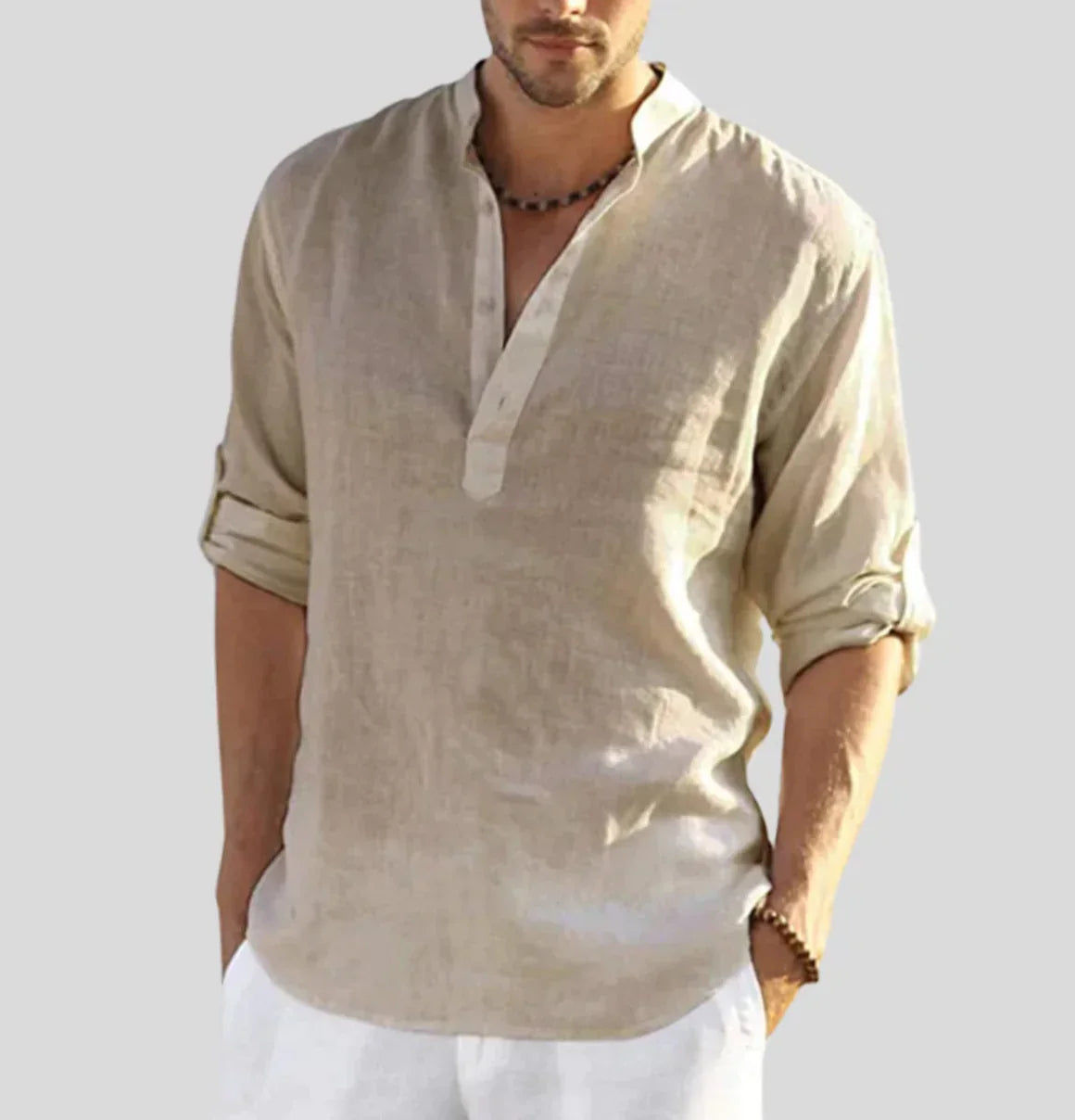 Camicia casual da uomo colletto taglio ampio stile quotidiano