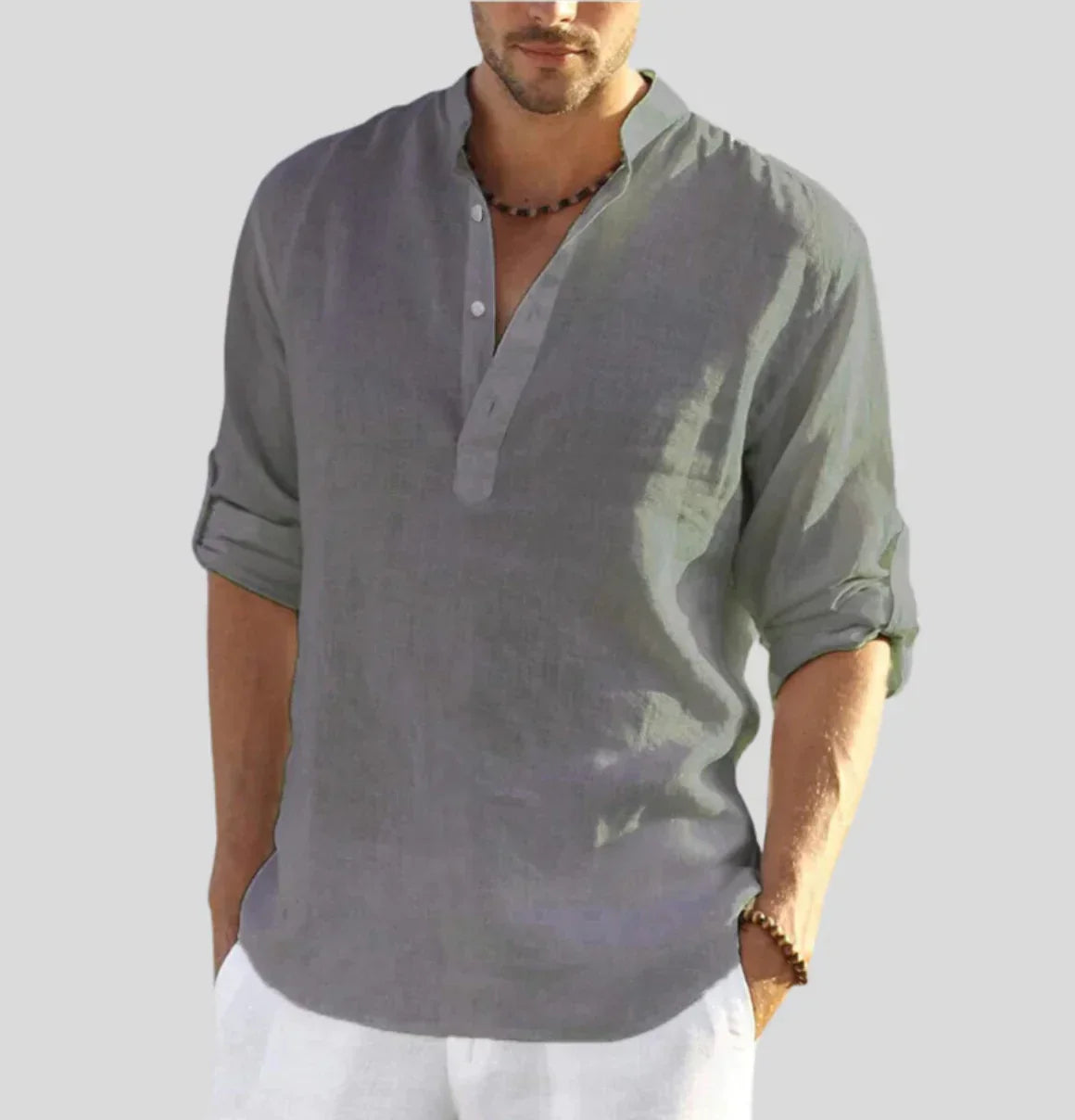 Camicia casual da uomo colletto taglio ampio stile quotidiano
