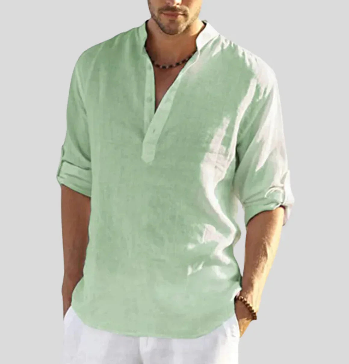 Camicia casual da uomo colletto taglio ampio stile quotidiano