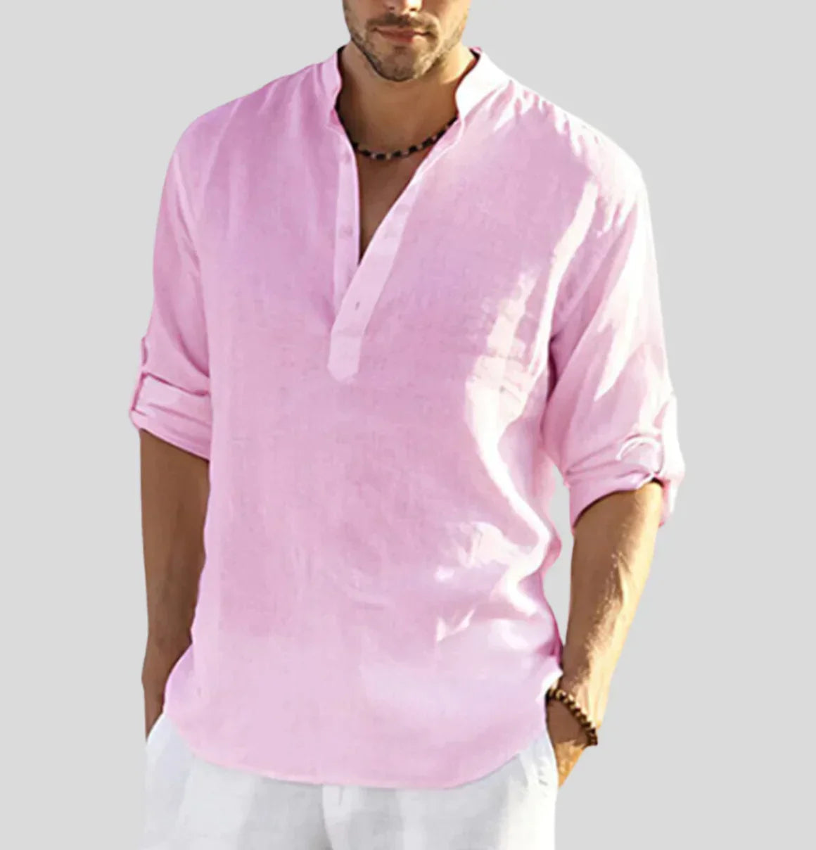 Camicia casual da uomo colletto taglio ampio stile quotidiano