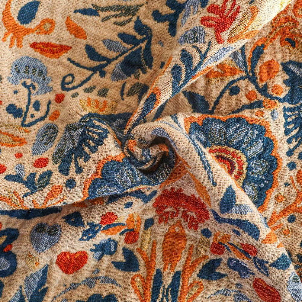 Coperta con motivo di uccelli e fiori Leggero complemento d’arredo