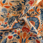 Coperta con motivo di uccelli e fiori Leggero complemento d’arredo