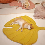 Tapis de niche pour chien avec motif grandes feuilles