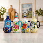 Ölflasche mit Blumenmuster Große Kapazität einfaches Ausgießen