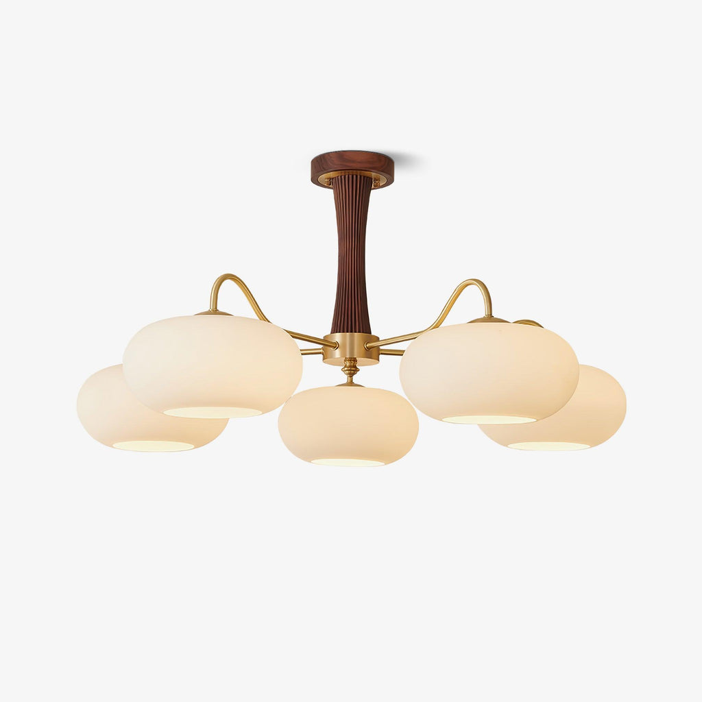 Luxuriöse Mid-Century-Deckenlampe aus Messing und Glas
