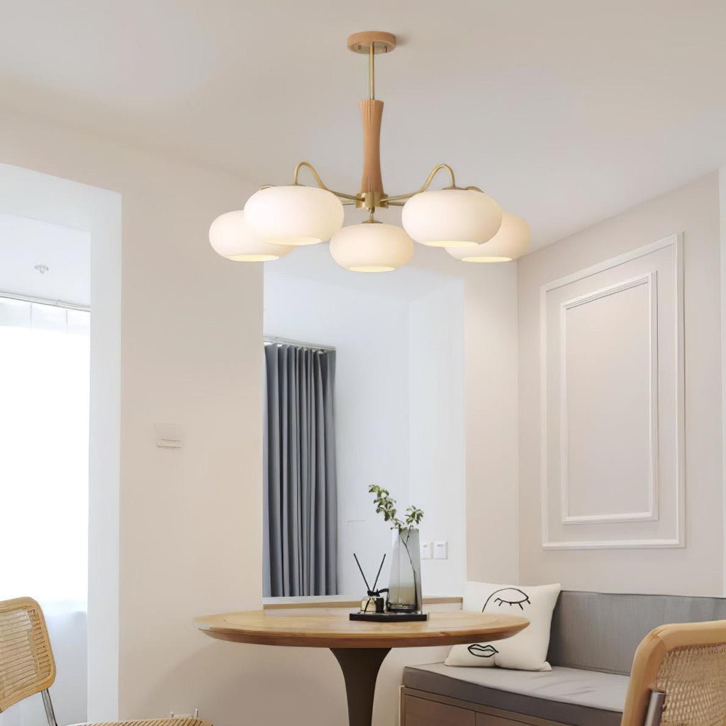 Luxuriöse Mid-Century-Deckenlampe aus Messing und Glas