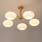 Luxuriöse Mid-Century-Deckenlampe aus Messing und Glas