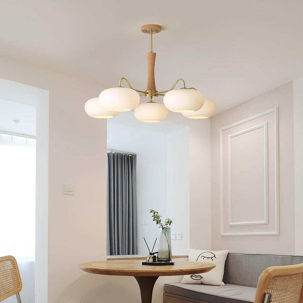 Luxuriöse Mid-Century-Deckenlampe aus Messing und Glas