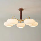 Luxuriöse Mid-Century-Deckenlampe aus Messing und Glas