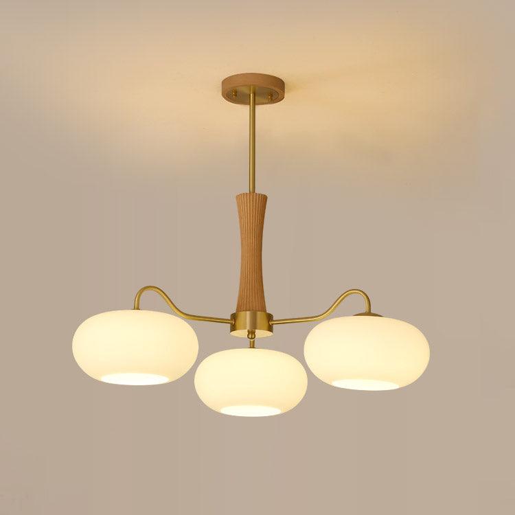 Luxuriöse Mid-Century-Deckenlampe aus Messing und Glas