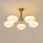 Luxuriöse Mid-Century-Deckenlampe aus Messing und Glas