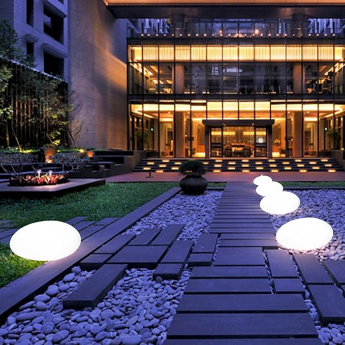 Wireless rainproof outdoor lighting for garden and pathways