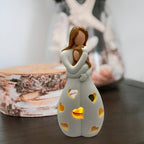 Romantyczny wdzięku świecznik dekoracyjny mama córka prezent na Dzień Matki
