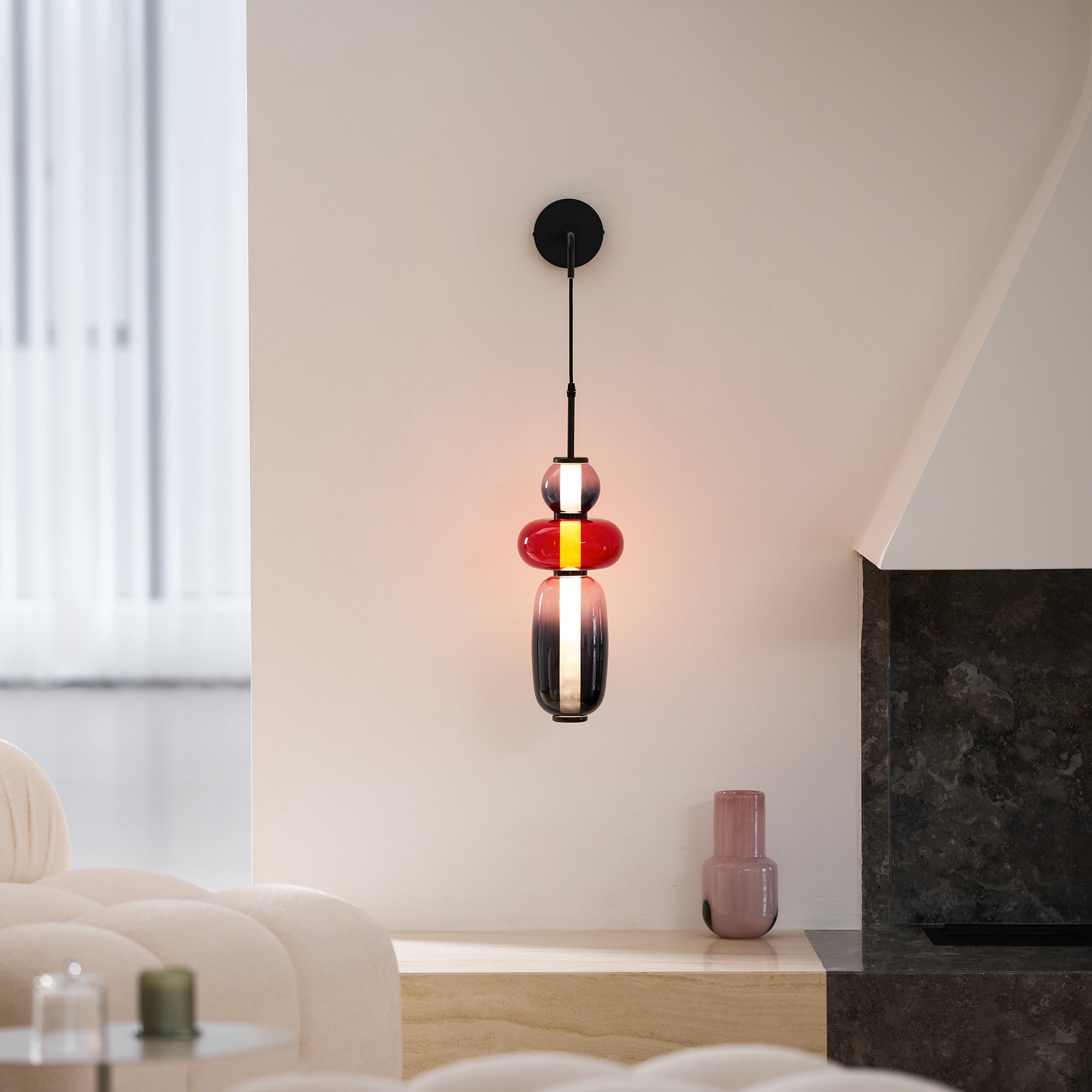 Wyrafinowany szkło kandyzowanego lampa ścienna