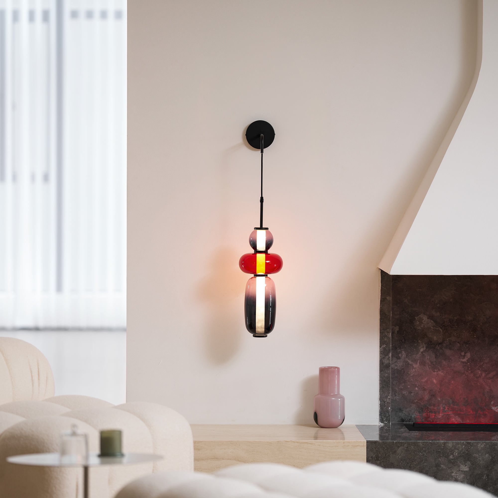 Wyrafinowany szkło kandyzowanego lampa ścienna