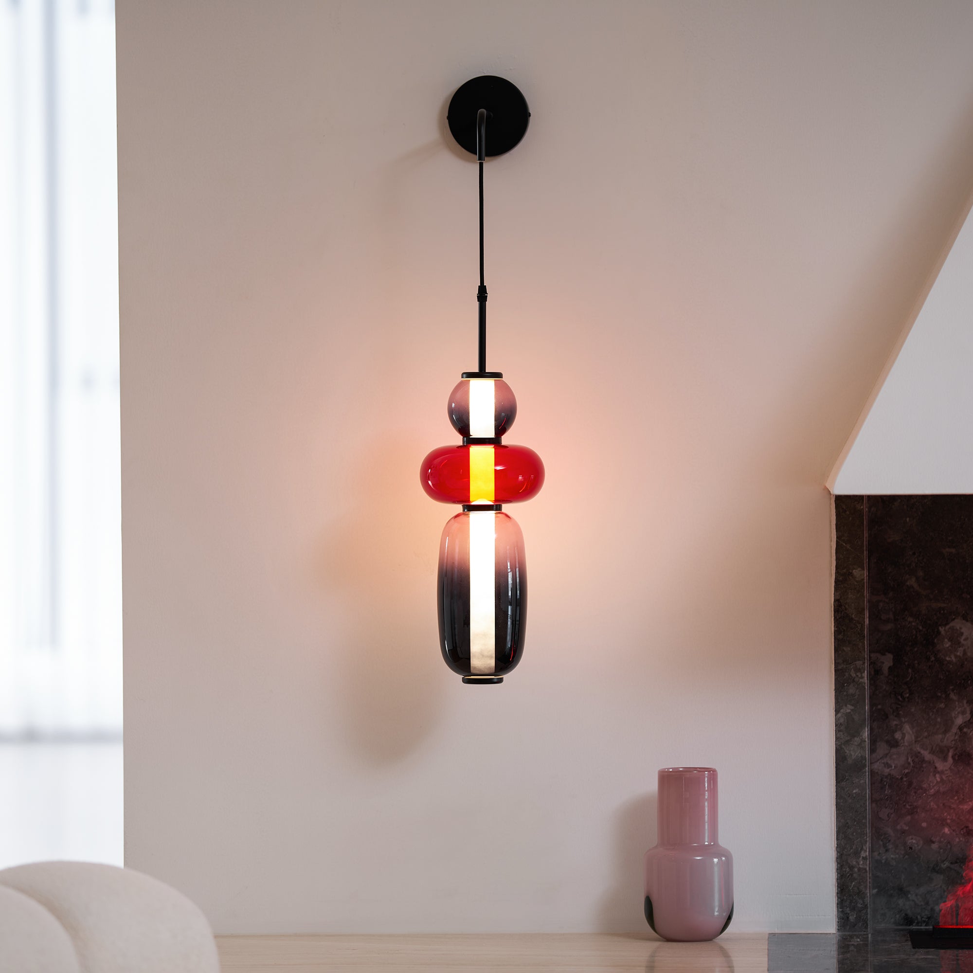 Wyrafinowany szkło kandyzowanego lampa ścienna