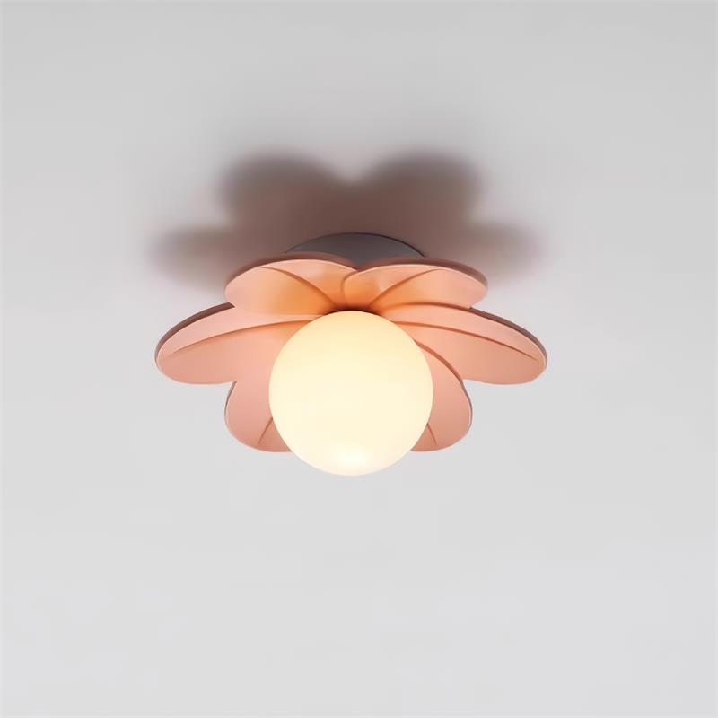 Lampada da soffitto decorativa contemporanea a tema floreale in vetro