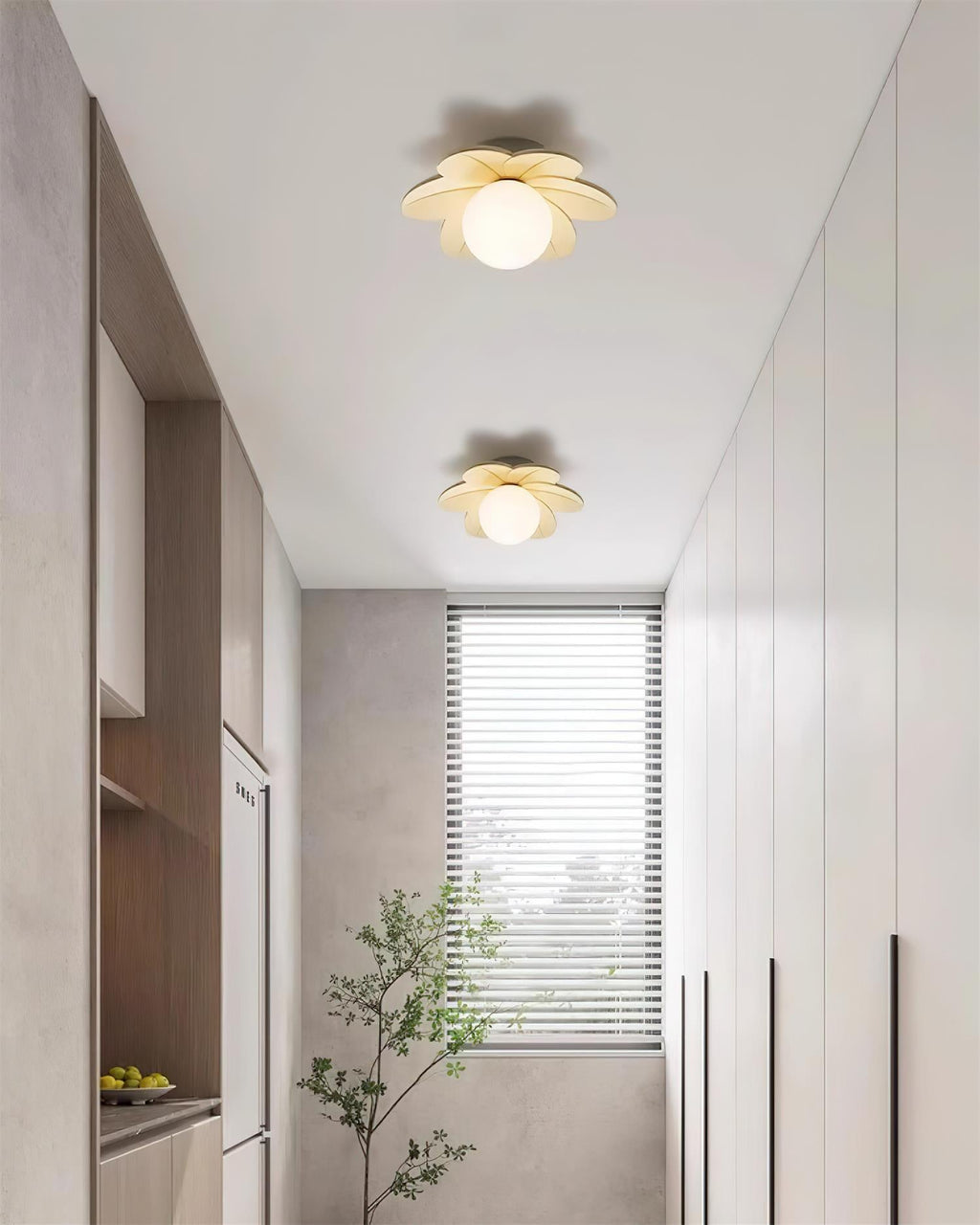 Lampada da soffitto decorativa contemporanea a tema floreale in vetro