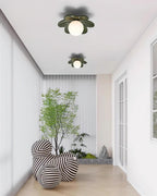 Lampada da soffitto decorativa contemporanea a tema floreale in vetro