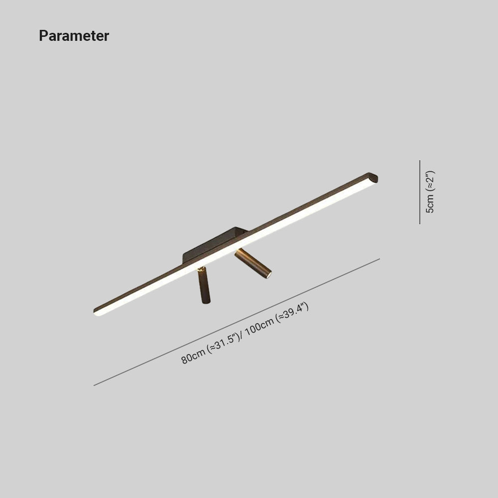 Lampe de plafond linéaire moderne noire pour pièces à vivre