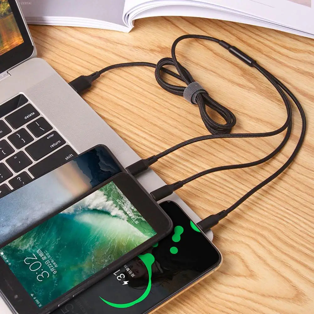 Wydajny Kabel Ładowania 3 w 1 Wielourządzeniowy