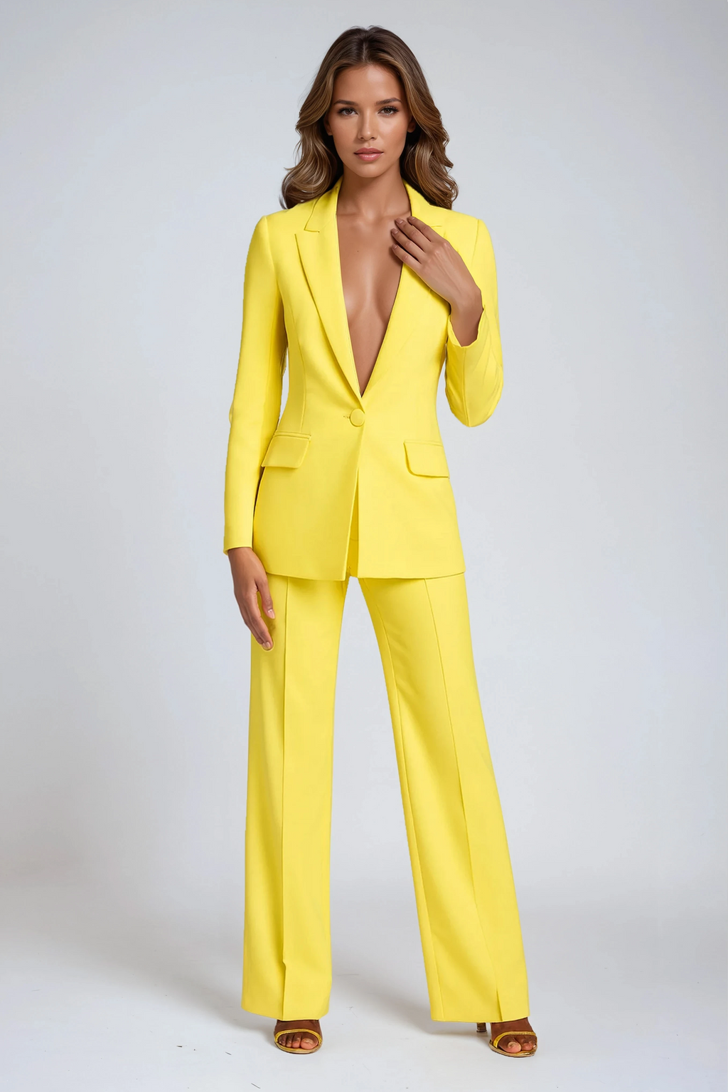 Ensemble élégant 2 pièces pour femme avec blazer et pantalon
