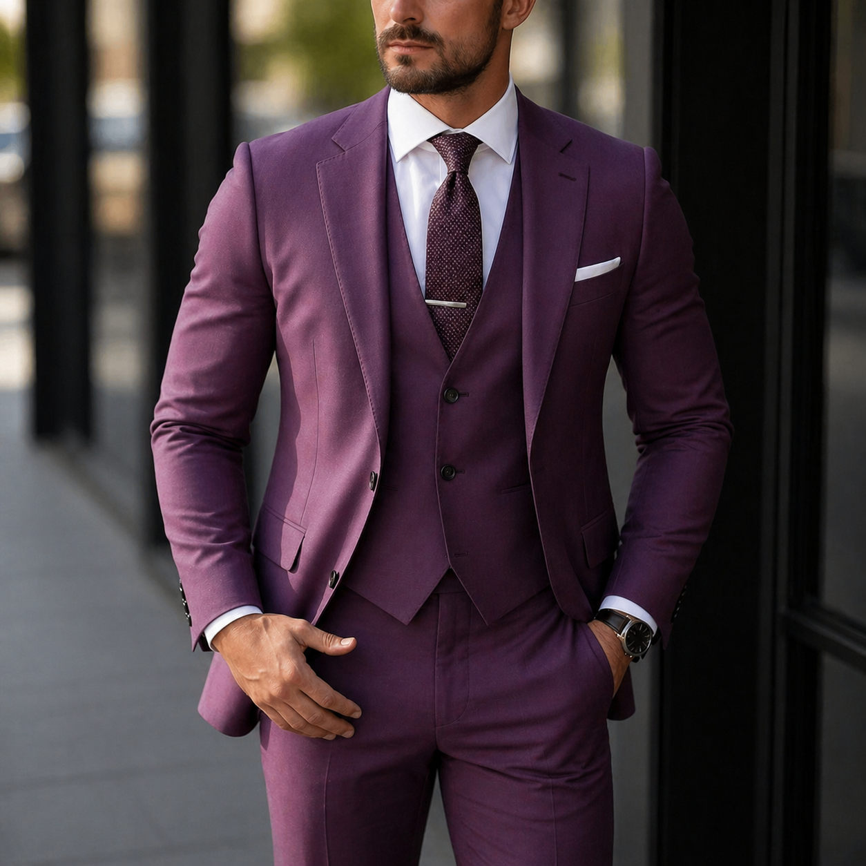 Completo Uomo Moderno Tre Pezzi – Set Classico per Occasioni