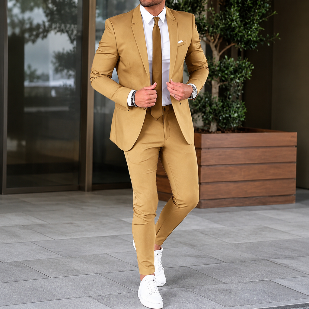 Costume classique ajusté pour homme, ensemble habillé 2 pièces